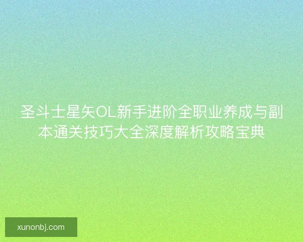 圣斗士星矢OL新手进阶全职业养成与副本通关技巧大全深度解析攻略宝典