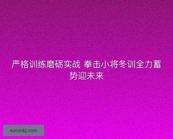 严格训练磨砺实战 拳击小将冬训全力蓄势迎未来